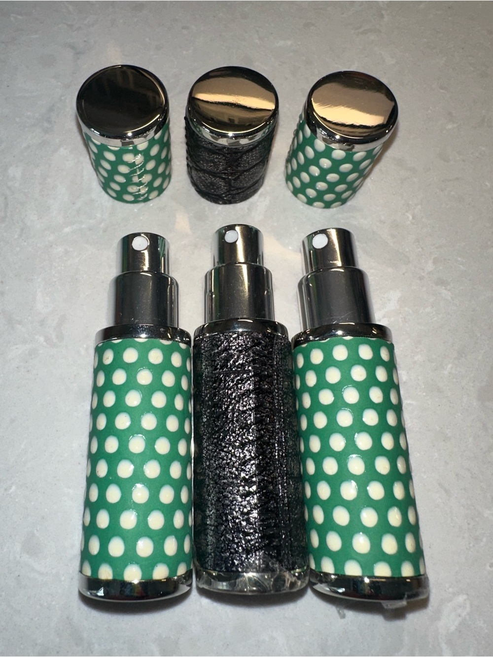 Set of 3 Refillable Perfume Atomizers Travel Spray Bottles